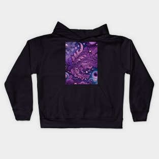 Other Worldly Designs- nebulas, stars, galaxies, planets with feathers Kids Hoodie